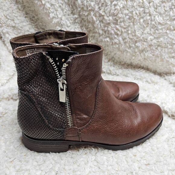 Earthies Sintra 2 Brown Leather Ankle Boots sz 9 - Picture 2 of 8